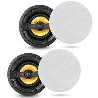 Yijiayin in Ceiling Speakers Pair Two-Way Flush Speakers Universal Hi-fi Home Audio System [Magnetic Grille], White, 8"inch, Two Speakers