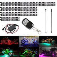 Motorcycle led light kit 8PCS with Wireless Remote Controller RGB Multi-Color Neon Glow Flashing Lights for Harley Davidson Honda Kawasaki Suzuki Ducati Polaris KTM BMW