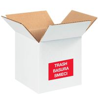 Tape Logic DL1311 Rectangle Labels,"Trash/Basura/Smieci", 2" x 3", Red/White, 500 Per Roll