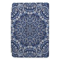 CasesByLorraine Apple iPad Mini 4 Case, Blue Mandala Floral Pattern Stylish Smart Cover for iPad Mini 4 with auto Sleep & Wake Function - N15