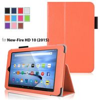 Elsse Case for Fire HD 10 Premium Folio Case with Stand for The New Fire HD 10, 10" Display (Sept, 2015 Release) - Orange