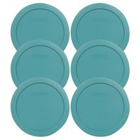 Pyrex 7201-PC Round 4 Cup Storage Lid for Glass Bowls (6, Turquoise)