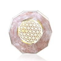 Orgone Dodecahedron Crystal - Emf Protection Flower Of Life Orgone Energy Generator - Rose Quartz Orgonite Dodecahedron Crystal for - Chakra healing Psychic Growth Love Stone