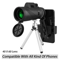 40X60 HD Monocular Telescope with Phone Clip&Tripod, High Power Zoom Monocular Scope with Waterproof BAK4 Prism Lens for Adults Bird Watching Concert Fishing Hunting