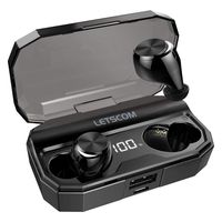 Letscom Wireless Earbuds, Bluetooth 5.0 Headphones IPX6 Sweat Proof, 80 Hours Playtime with Wireless Charging Case, HD Stereo Built-in Mic in-Ear Sports Earphones for Running Gym Workout