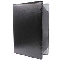 Diploma Cover A4 Black Leather Certificate Holder-Document Holder A4 Size Menu Cover