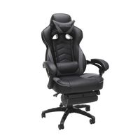 RESPAWN 110 Racing Style Gaming Chair, Reclining Ergonomic Leather Chair with Footrest, in Gray