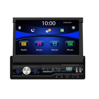 Regetek Single Din Car Stereo 7 inch Bluetooth Car Audio Video Player RDS FM AM Car Radio Player USB/AUX/TF HD Telescopic Retractable Capacitive Touch Screen