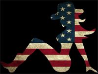 Trucker Girl American Flag Redneck Country Off Road Southern Cowgirl Truck Decal 5"