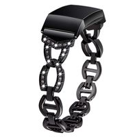 Viqiv Jewelry Bands for Compatible Fitbit Charge 3 Band Fitness Smart Watch, Bling Crystal Diamond Rhinestone Metal Wristband Strap Bracelet for Women Men Black
