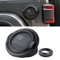 JeCar JL Gas Cap Cover Fuel Filler Door Locking Gas Cap Fuel Tank Door Locking Gas Tank Cap for Jeep Wrangler JL JLU Unlimited Rubicon Sahara 4-Doors 2-Doors 2018-2019 Black USA Flag