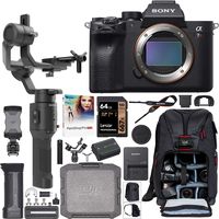 Sony a7R IV 61.0MP Full-Frame Mirrorless Interchangeable Lens Camera Body ILCE-7RM4 Filmmaker's Kit with DJI Ronin-SC 3-Axis Handheld Gimbal Stabilizer Bundle + Deco Photo Backpack + 64GB + Software