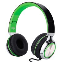 RockPapa I2052 Over Ear Foldable Headphones with Microphone, Noise Isolating, Adjustable Headsets for iPhone iPad iPod MP3/4 Laptop Black/Green