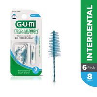 GUM Proxabrush Go-Betweens Interdental Brush Refills, Wide, 8 Count (Pack of 6)