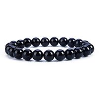 Cherry Tree Collection Gemstone Beaded Stretch Bracelet 8mm Round Beads | Medium (Black Agate)