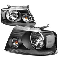 DNA Motoring HL-OH-F1504-BK-CL1 Headlight Assembly (Driver & Passenger Side),Black clear