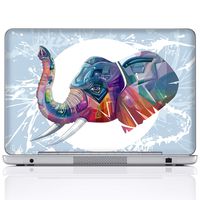 Meffort Inc 17 17.3 Inch Laptop Notebook Skin Sticker Cover Art Decal (Included 2 Wrist pad) - Elephant Painting
