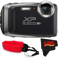Fujifilm FinePix XP130 Digital Camera (International Version) + Floating Strap + Fibercloth (Silver)