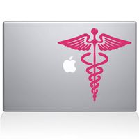 The Decal Guru Medical Symbol MacBook Decal Vinyl Sticker - 13" MacBook Pro (2015 & Older) - Pink (1127-MAC-13P-BG)