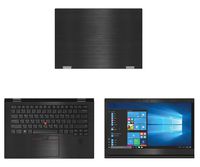Decalrus - Protective Decal for Lenovo ThinkPad X1 Yoga (3rd Gen.) (14" Screen) Laptop Black Texture Brushed Aluminum Skin case Cover wrap BAlenovoTnkpadX1Yoga3genBack
