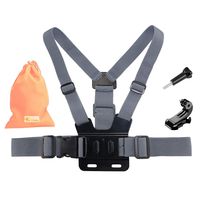 Kitway Chest Mount Harness, Adjustable Chest Strap Elastic Action Camera Body Belt with J Hoot Compatible with Akaso EK7000/DJI Osmo Pocket/Gopro Max, Hero 8 7/6/5 Black, 4/3+/3/2/1