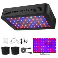 300W LED Grow Light, Growing Lamp Full Spectrum for Indoor Hydroponic Greenhouse Plants Veg and Flower with Double Switch & Dual Chip, Daisy Chain, UV & IR, Adjustable Rope Hanger (60pcs 10W LEDs)