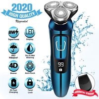 Electric Razor for Men, Mens Electric Shavers, Dry Wet Waterproof Rotary Facial Shaver, Portable Face Shaver Cordless Travel USB Rechargeable with Beard Trimmer LED Display for Shaving Husband Dad