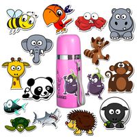TPD Cute Vinyl Waterproof Stickers for Water Bottle,15Pcs Animal Stickers for Kids Teens,Laptop and Cellphone Stickers, Decoration Decal for Kids and Girls