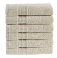 Hammam Linen Premium Organic Turkish Cotton Hand Towels 6-Pack, 16"x28", Sea Salt, Luxury Hotel & Spa - Alanya Collections