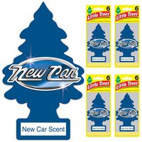 LITTLE TREES Car Air Freshener | Hanging Tree Provides Long Lasting Scent for Auto or Home | New Car Scent, 6-packs (4 count)