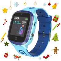 Karaforna Kids Smart Watch with GPS Tracker -Children GPS/LBS Smartwatch Phone Touch Screen with SOS Waterproof with Tow-Way Call Voice Chat Game Alarm Clock for Boys Girls Birthday (Blue)