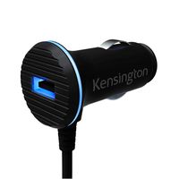 Kensington PowerBolt 3.4A Dual USB Car Charger with Lightning Cable for iPhone 6, 6 Plus, 5 and iPad Air 2, Air or iPad Mini 3 - Retail Packaging - Black