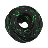 30ft PET Expandable Sleeving Flexo Wire Cable Sleeve (3/5", Green&Black)