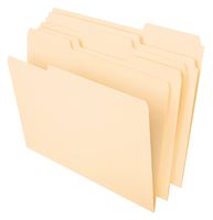 Pendaflex File Folders, Letter Size, 8-1/2" x 11", Classic Manila, 1/3-Cut Tabs in Left, Right, Center Positions, 100 Per Box (65213)