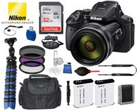 Nikon COOLPIX P900 Digital Camera with 83x Optical Zoom and Built-in Wi-Fi USA 26499 (Black) Bundle Package Deal - SanDisk Ultra 32GB Class 10 SD Card + Replacement Battery ENEL23 (2 Count) + More