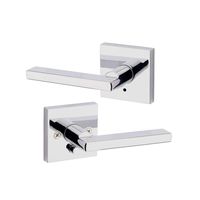 Kwikset 91550-002 Halifax Slim Square Privacy Bed/Bath Lever in Polished Chrome