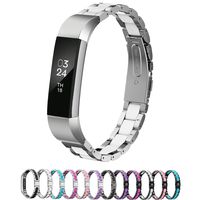 Greeninsync Compatible with Fit Bit Alta Bands Metal, Replacement for Fit Bit Alta HR Stainless Steel Bands Adjustable Accessory Wristband Small Large W/Silicone Cover for Alta Bracelet Women-White