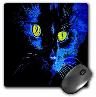 3dRose LLC 8 x 8 x 0.25 Inches Black Cat Mouse Pad (mp_19310_1)