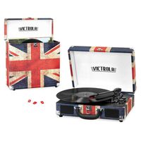 Victrola Record Player Bundle Includes a 3-Speed Turntable, Record Storage Case and Replacement Needles