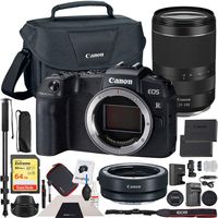 Canon EOS RP Mirrorless Camera with RF 24-240mm Lens F/4-6.3 is USM Lens Kit Bundle with Lens Mount Adapter, 64GB Memory Card, Shoulder Bag, Battery and Charger Kit, Monopod and Cleaning Kit