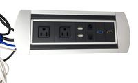 Pwr Plug Connectivity Box Power Hub Module Conference Table in-Desk Media Center USB HDMI Grommet UL Listed (Black)