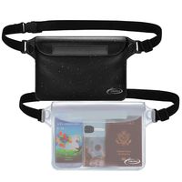 AiRunTech Waterproof Pouch with Waist Strap (2 Pack) | Beach Accessories Best Way to Keep Your Phone and Valuables Safe and Dry | Perfect for Boating Swimming Snorkeling Kayaking Beach Pool Water Park