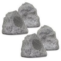 Theater Solutions 4R4G New Wired Outdoor Garden Waterproof Granite Rock Patio Speakers (set of 4)