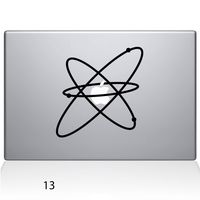 The Decal Guru 1651-MAC-15P-BLA Atom Vinyl Sticker, 15" MacBook Pro (2015 & Older), Black