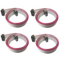 Sunhokey 4pcs Display Cable 10PIN Flat Data Cable Suitable for LCD2004/LCD12864 Cable (L-80cm)