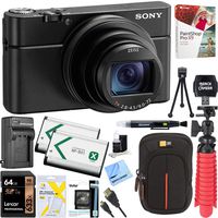 Sony DSC-RX100M6 RX100 VI Cyber-Shot Digital Camera 20.1 MP with 24-200mm Zoom Lens + Lexar 64GB SDHC/SDXC UHS-I Card + Dual Battery Kit + Accessory Bundle