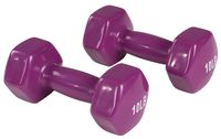 AmazonBasics Vinyl 10 Pound Dumbbells - Set of 2, Purple