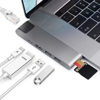 sicotool Thunderbolt 3 USB Type C Hub Adapter Dongle Multiport for MacBook Pro 2016-2019 MacBook Air 2018/2019 with 4K HDMI,RJ-45 Gigabit Ethernet,TB3 5K@60Hz/40Gbps/Charge,2X USB 3.0