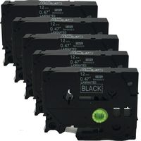 5PK Great Quality Compatible for Brother P-Touch Laminated Tze Tz Label Tape Cartridge 12mmx8m (TZe-335 White on Black)