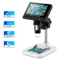 Elikliv 4.3 inch LCD Digital USB Microscope Endoscope Record 1000X Magnification Zoom, 8 Adjustable LED Light, Micro-SD Storage, Camera Video Recorder for Repair Soldering